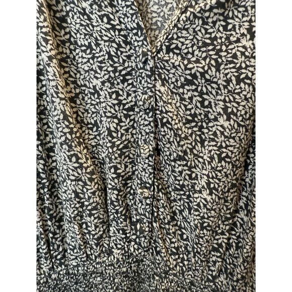 Faherty Montara Mini Dress Women’s Size Large Blue Leaf Batik Short Sleeve - Picture 5 of 9